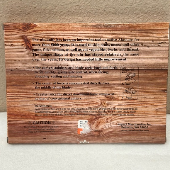 Alaska Ulu Knife & Display Stand - Silver and Brown - Picture 2 of 2